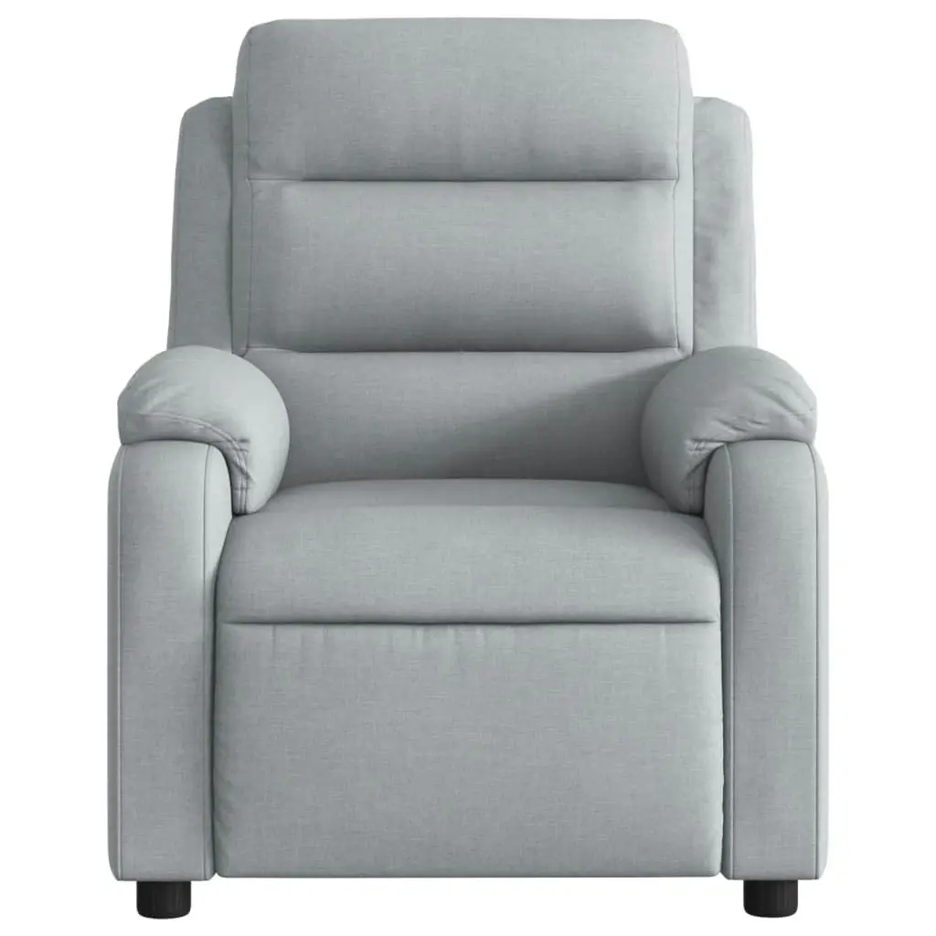 Massage Recliner Chair Light Grey Fabric 3205723