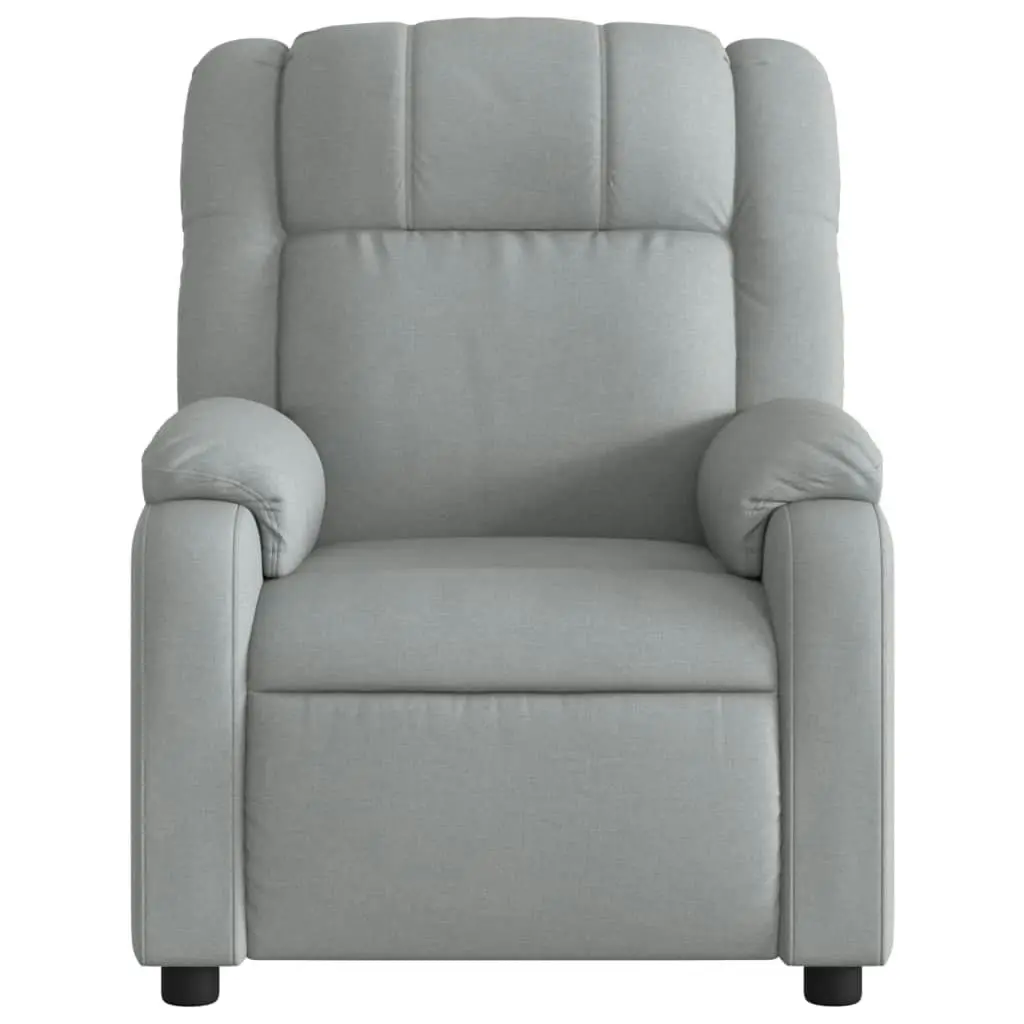 Massage Recliner Chair Light Grey Fabric 3205752