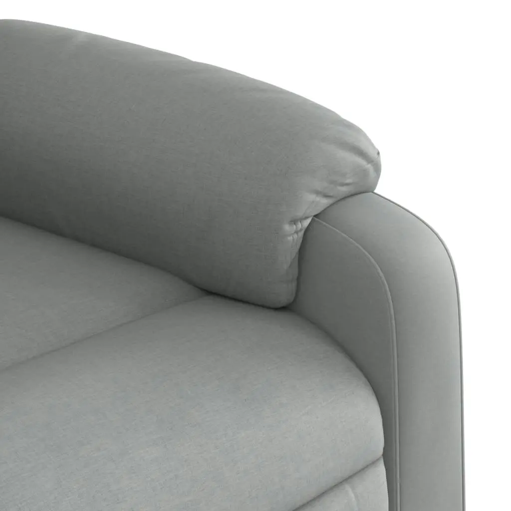 Massage Recliner Chair Light Grey Fabric 3205752