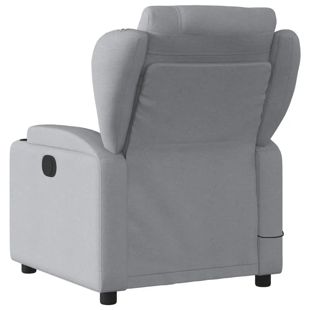 Massage Recliner Chair Light Grey Fabric 3205568