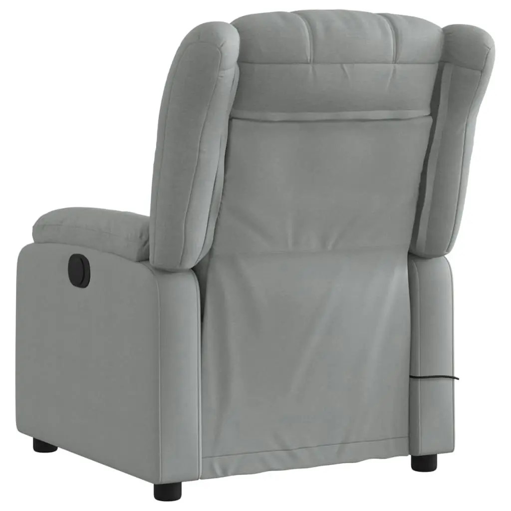 Massage Recliner Chair Light Grey Fabric 3205776