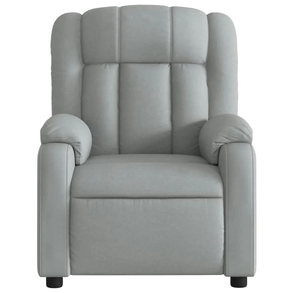 Massage Recliner Chair Light Grey Fabric 3205776