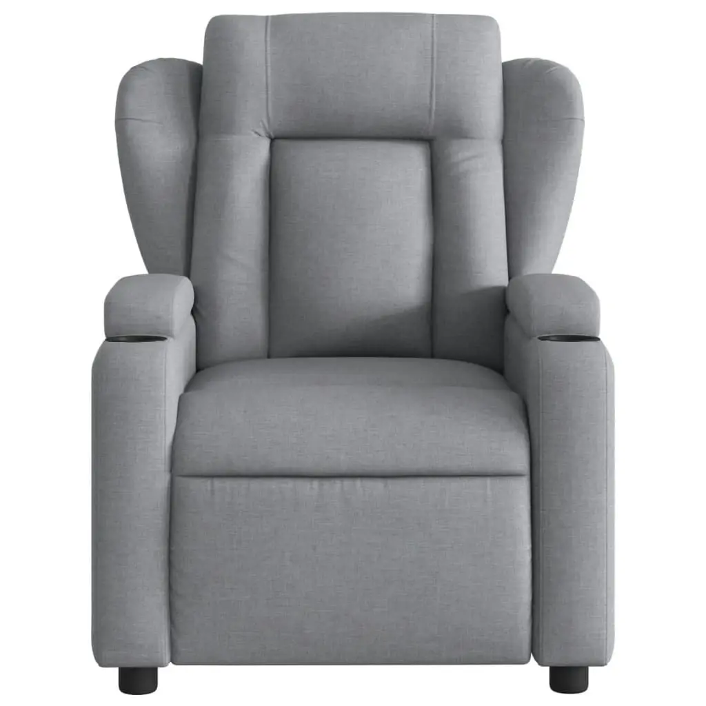 Massage Recliner Chair Light Grey Fabric 3206000