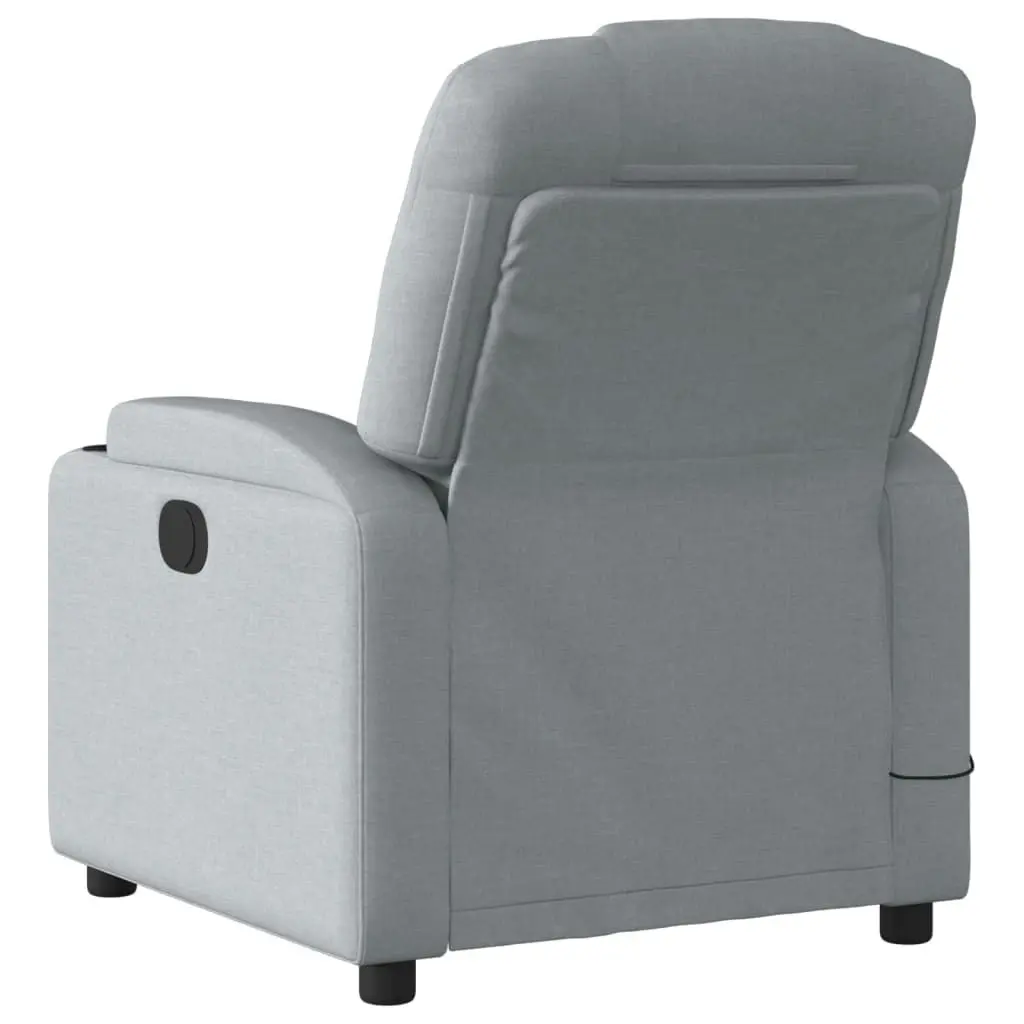 Massage Recliner Chair Light Grey Fabric 3205968