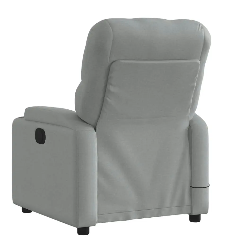 Massage Recliner Chair Light Grey Fabric 372491