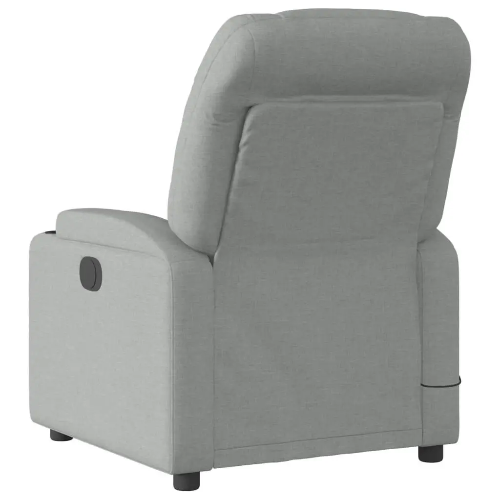 Massage Recliner Chair Light Grey Fabric 372453