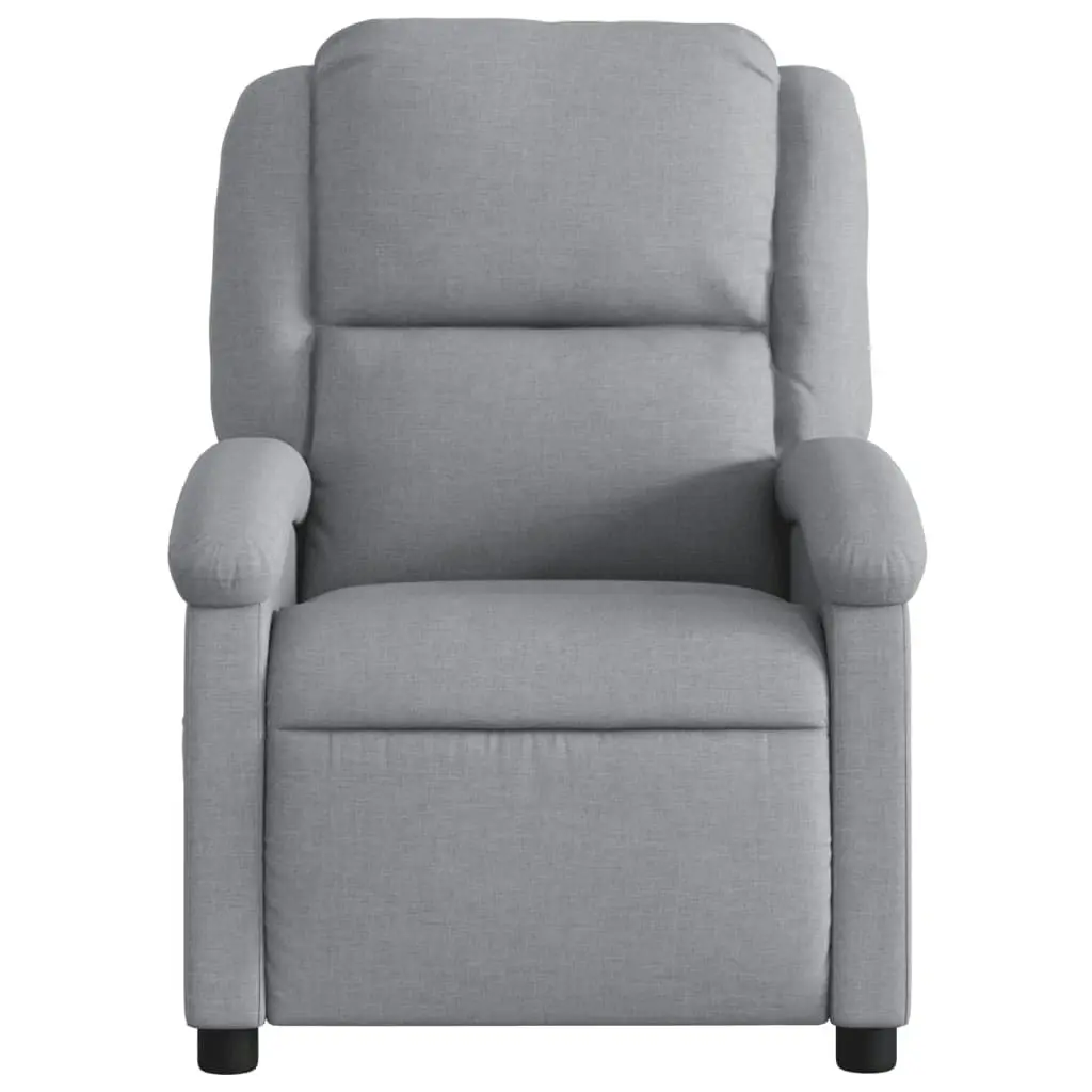 Massage Recliner Chair Light Grey Fabric 371763