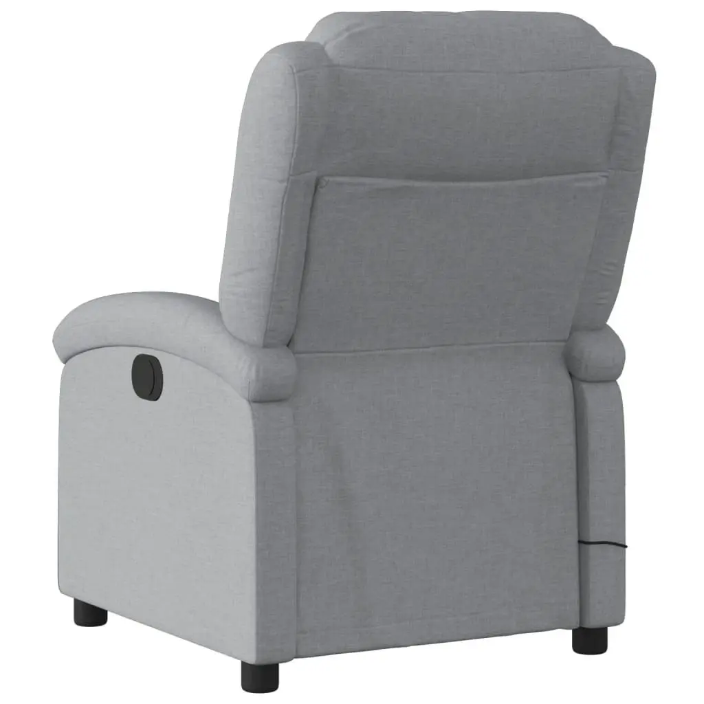 Massage Recliner Chair Light Grey Fabric 371763