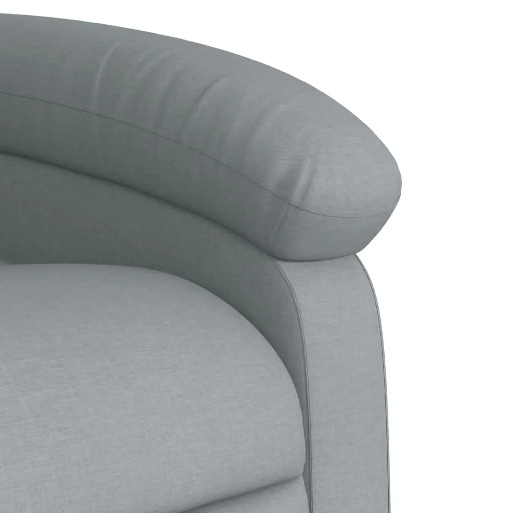 Massage Recliner Chair Light Grey Fabric 371701