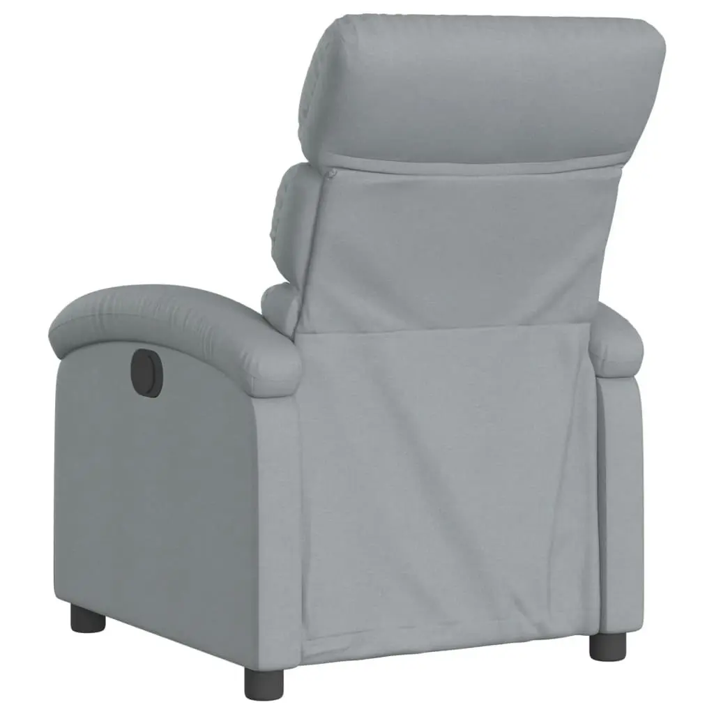 Massage Recliner Chair Light Grey Fabric 371701