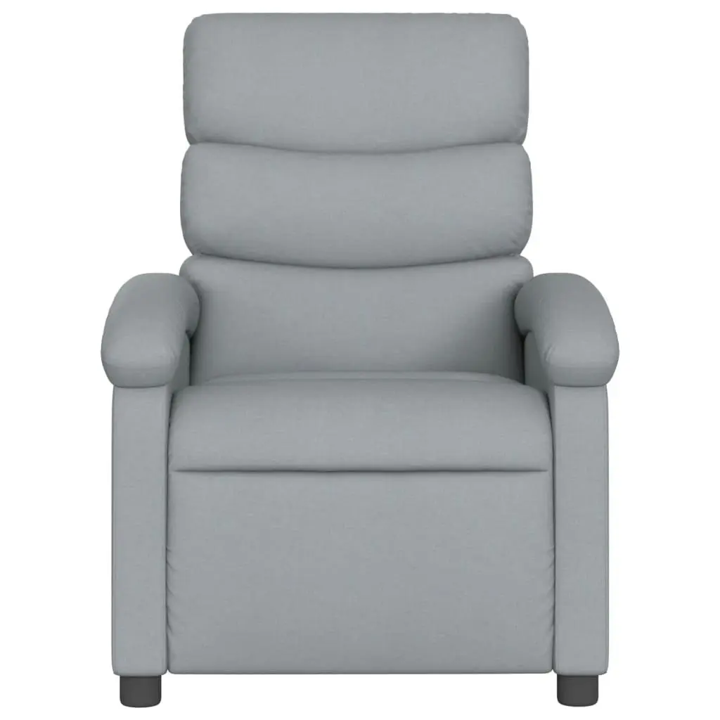 Massage Recliner Chair Light Grey Fabric 371701