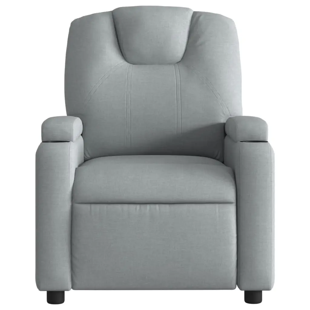 Massage Recliner Chair Light Grey Fabric 372377