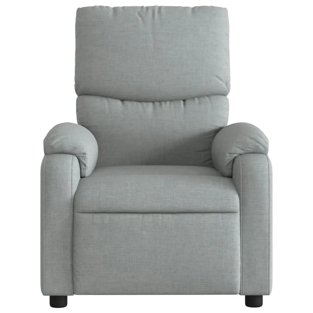 Massage Recliner Chair Light Grey Fabric 373422