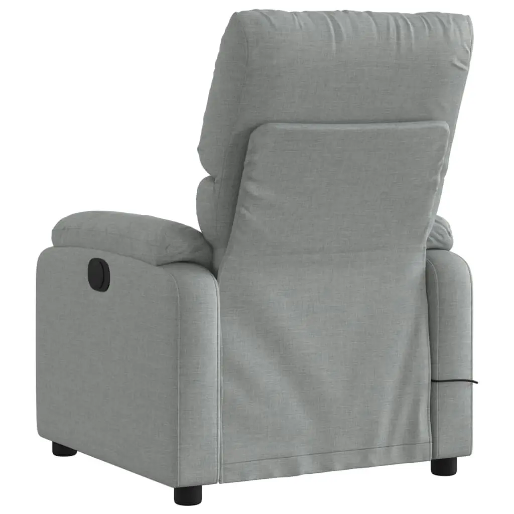 Massage Recliner Chair Light Grey Fabric 373422