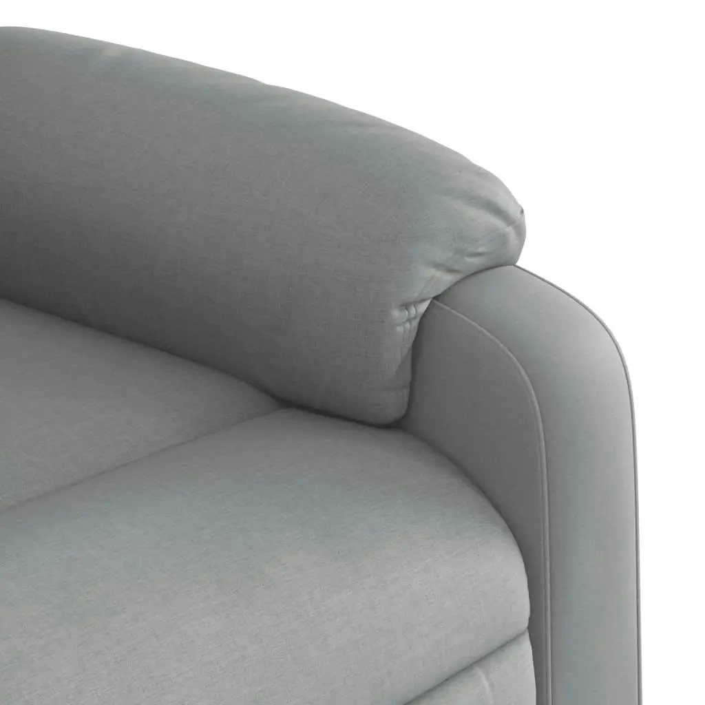 Massage Recliner Chair Light Grey Fabric 373548