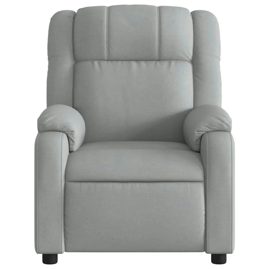 Massage Recliner Chair Light Grey Fabric 373548