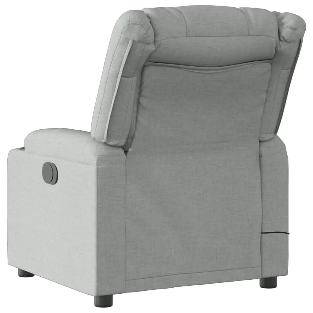 Massage Recliner Chair Light Grey Fabric 374130