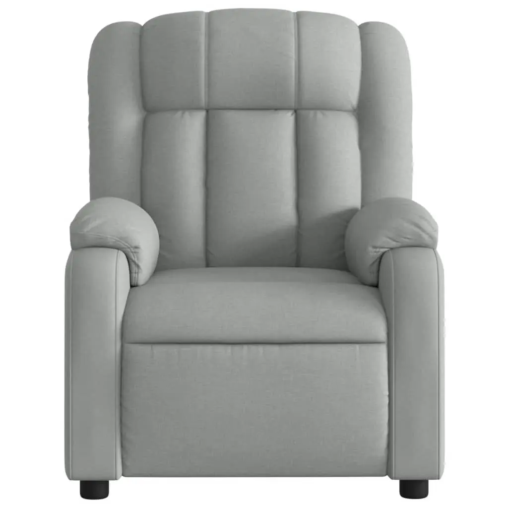 Massage Recliner Chair Light Grey Fabric 373586