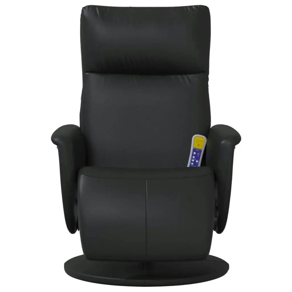 Massage Recliner Chair with Footrest Black Faux Leather 356557