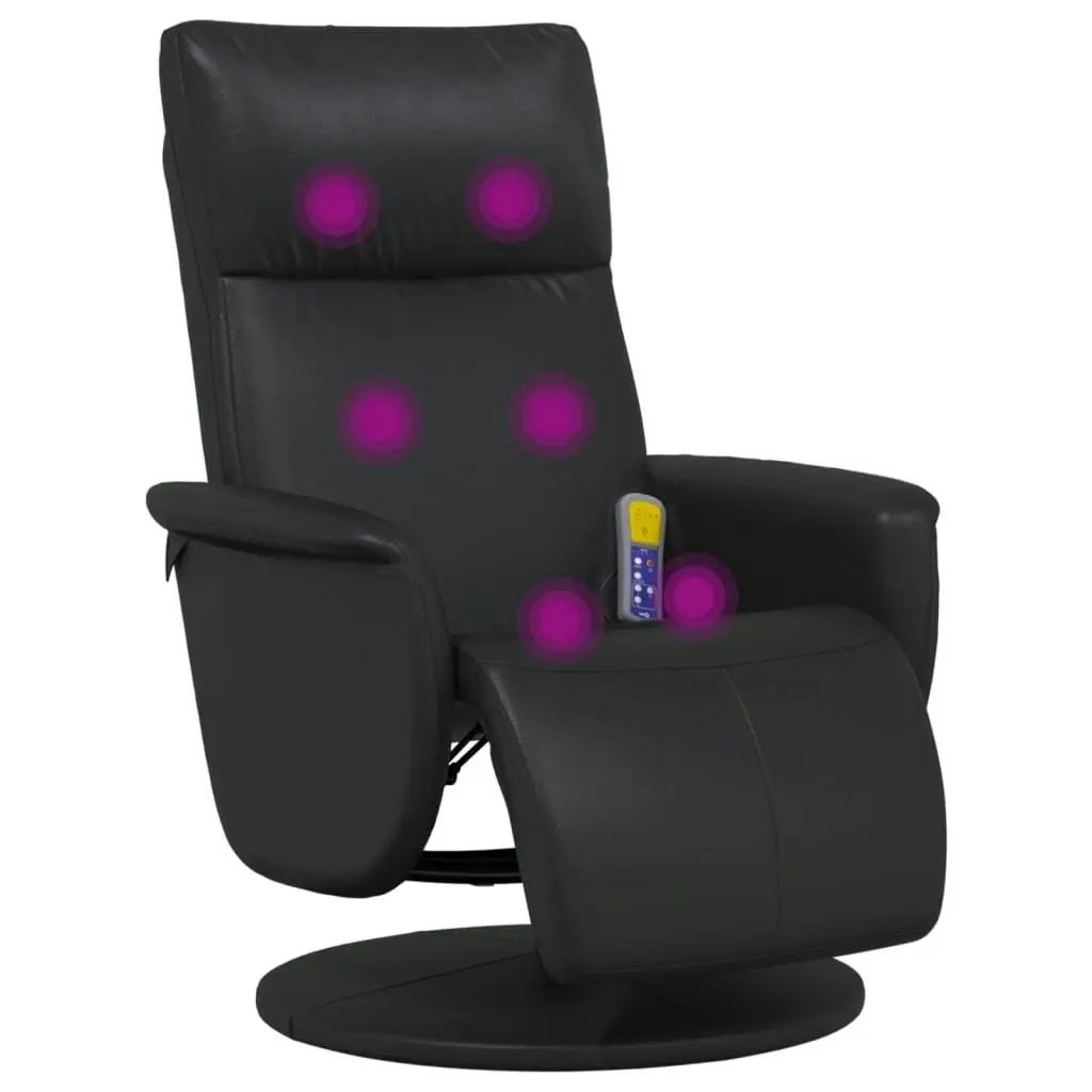 Massage Recliner Chair with Footrest Black Faux Leather 356557