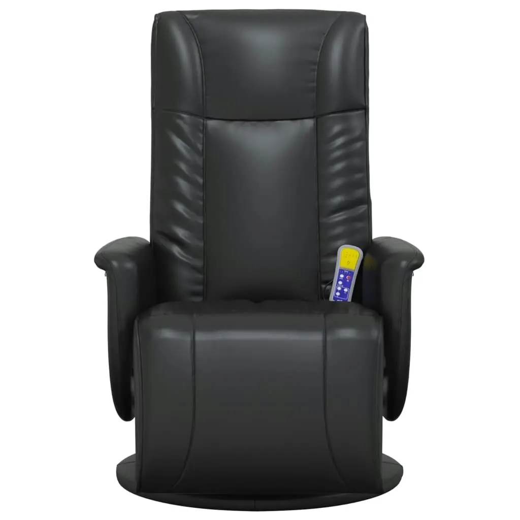 Massage Recliner Chair with Footrest Black Faux Leather 356517