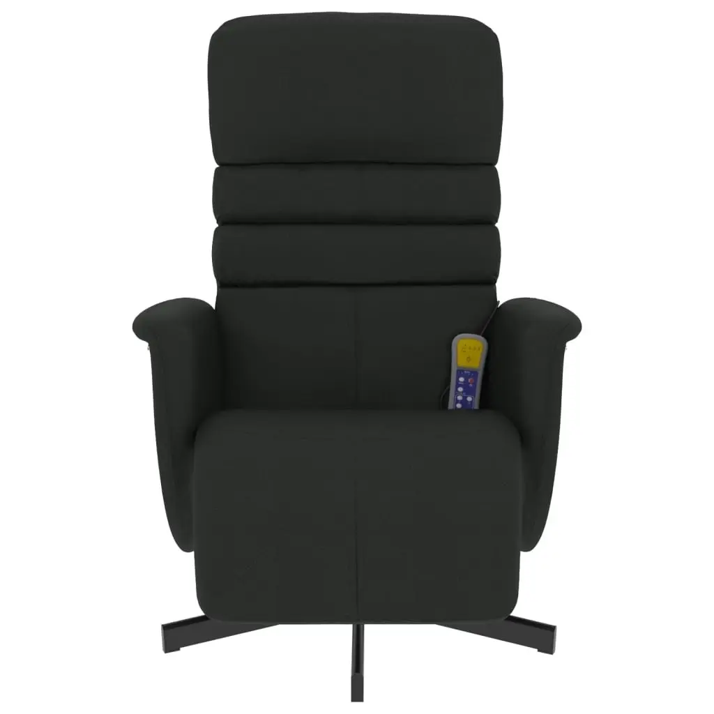 Massage Recliner Chair with Footrest Black Faux Leather 356710