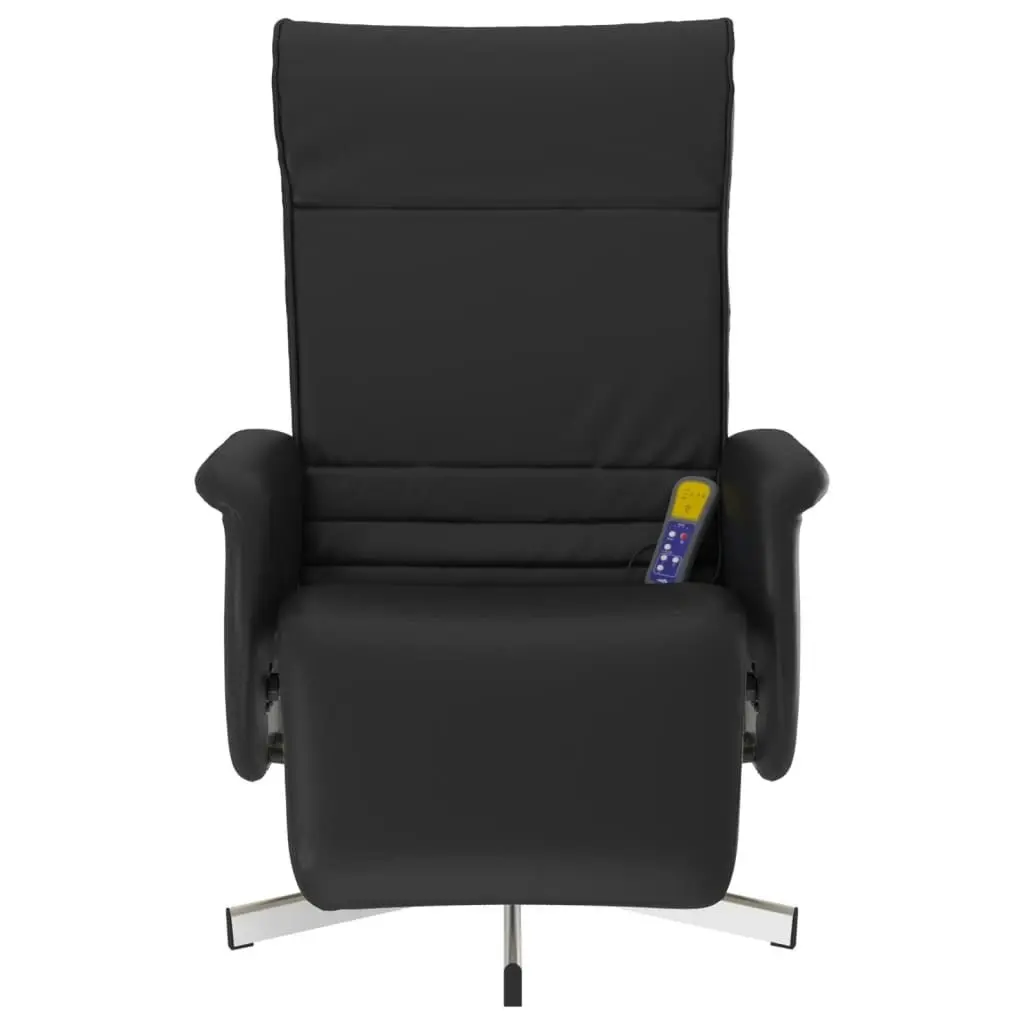 Massage Recliner Chair with Footrest Black Faux Leather 356653