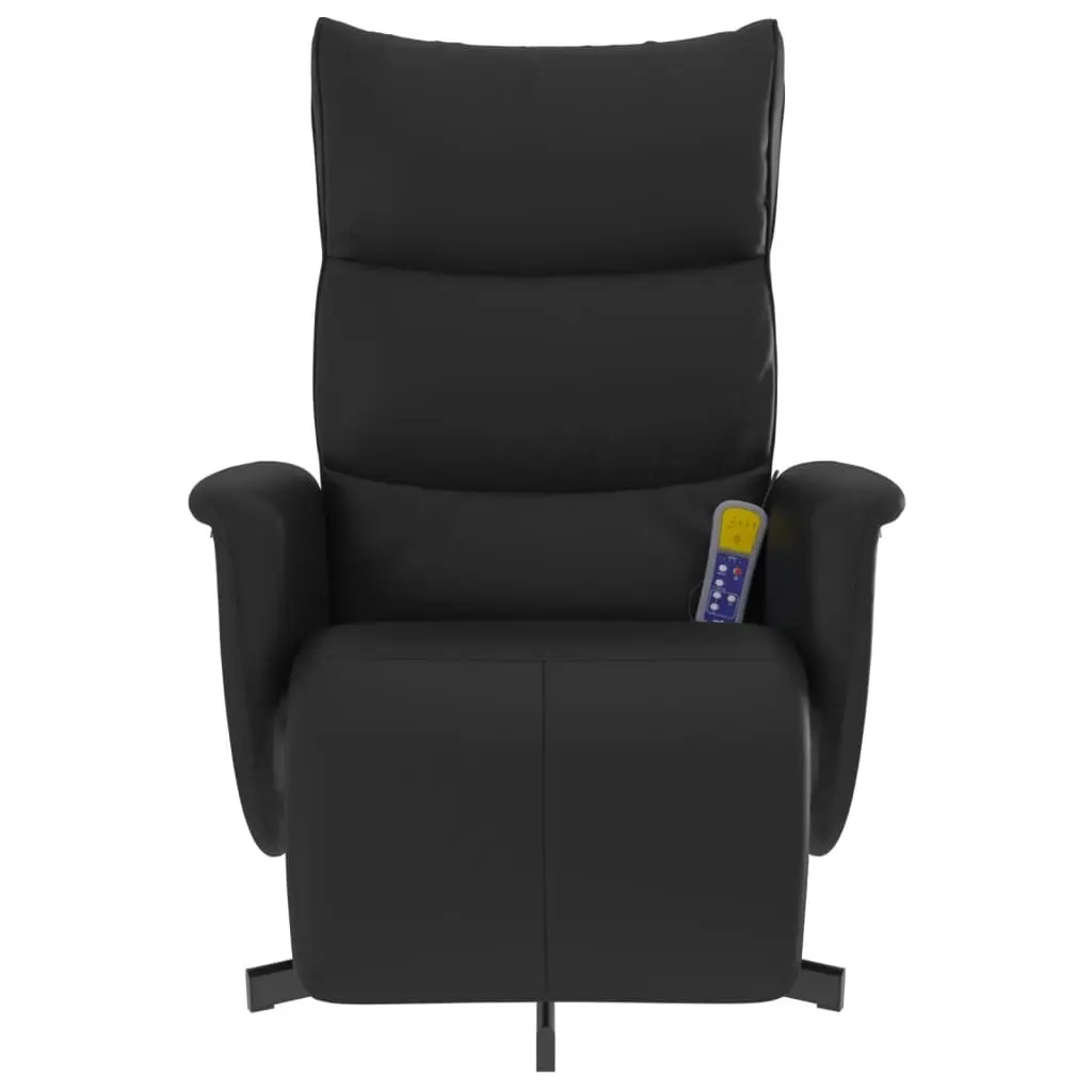 Massage Recliner Chair with Footrest Black Faux Leather 356597