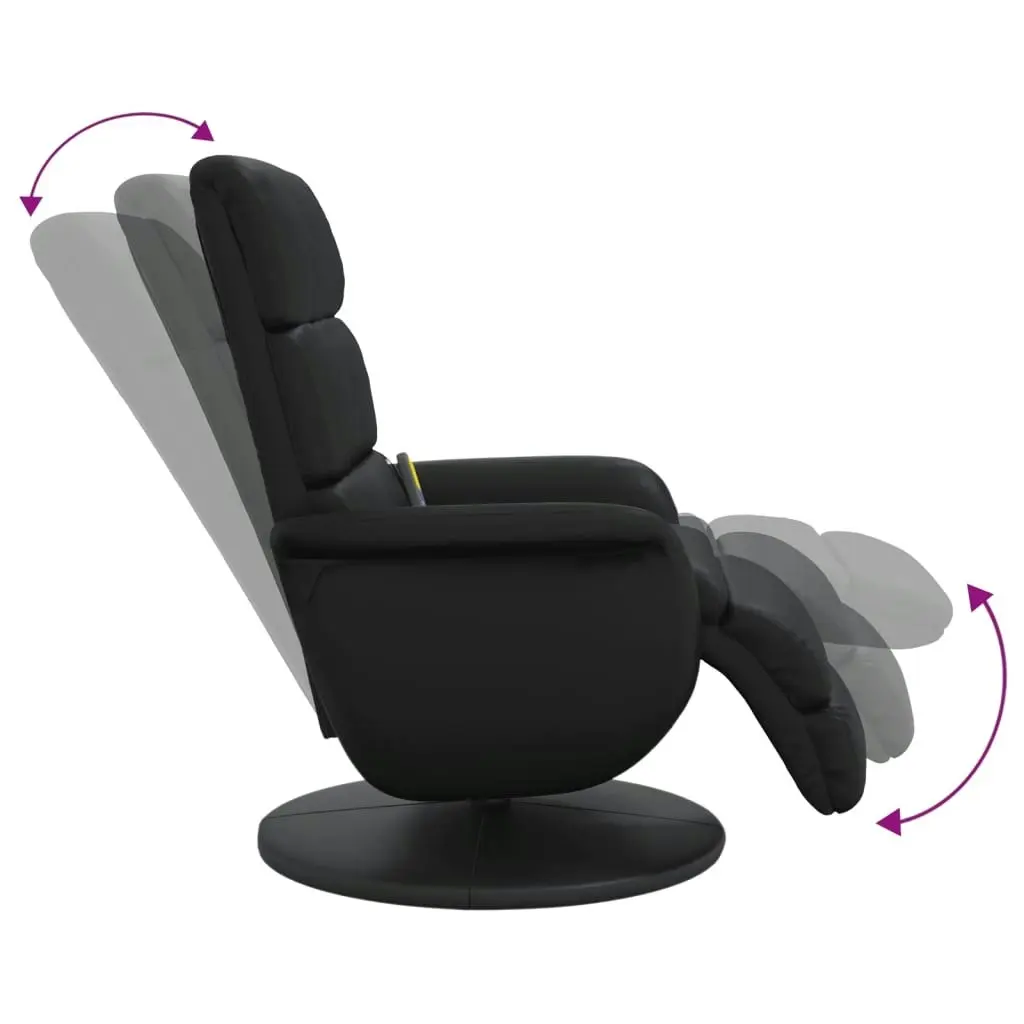 Massage Recliner Chair with Footrest Black Faux Leather 356724