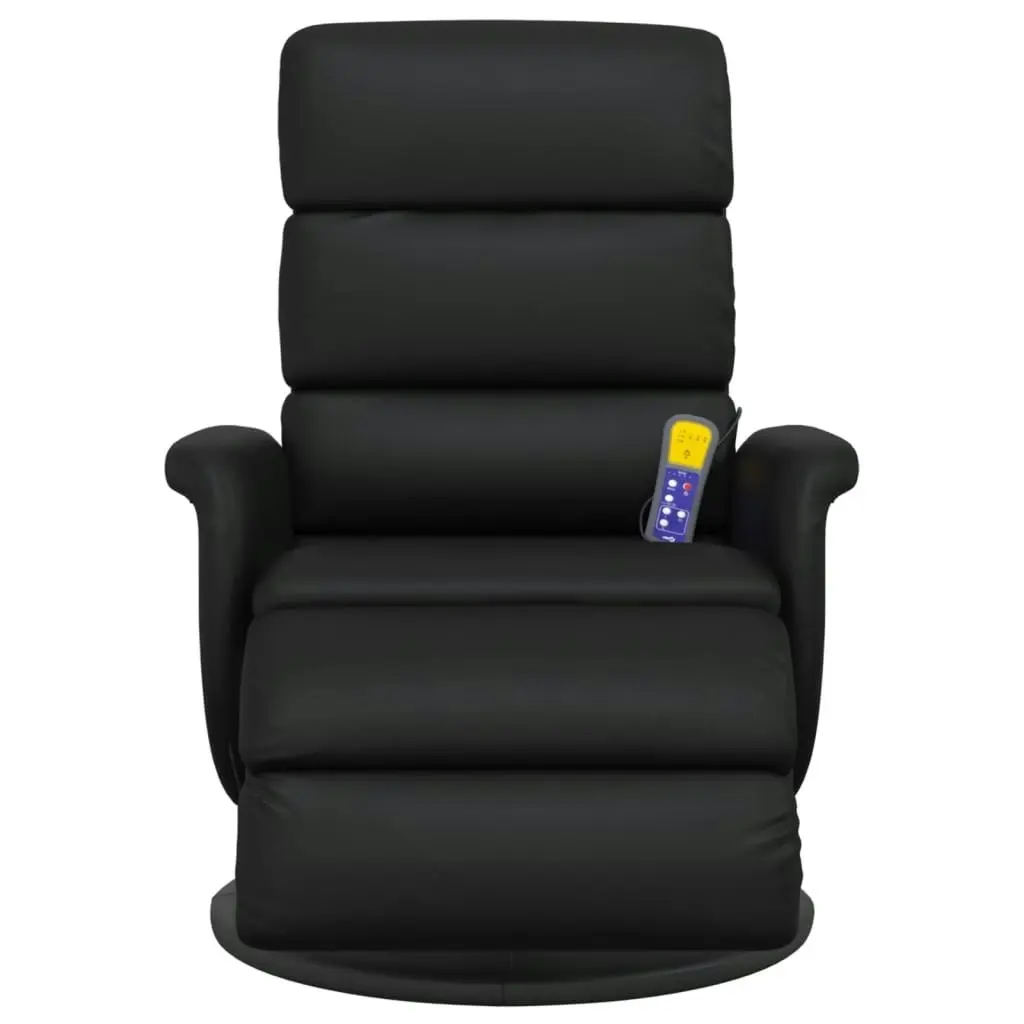 Massage Recliner Chair with Footrest Black Faux Leather 356724