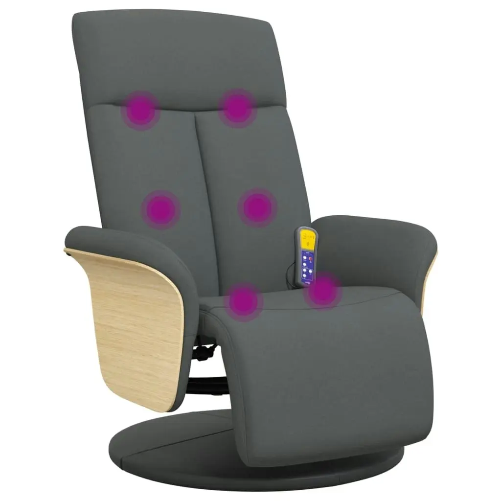 Massage Recliner Chair with Footrest Dark Grey Fabric 356534