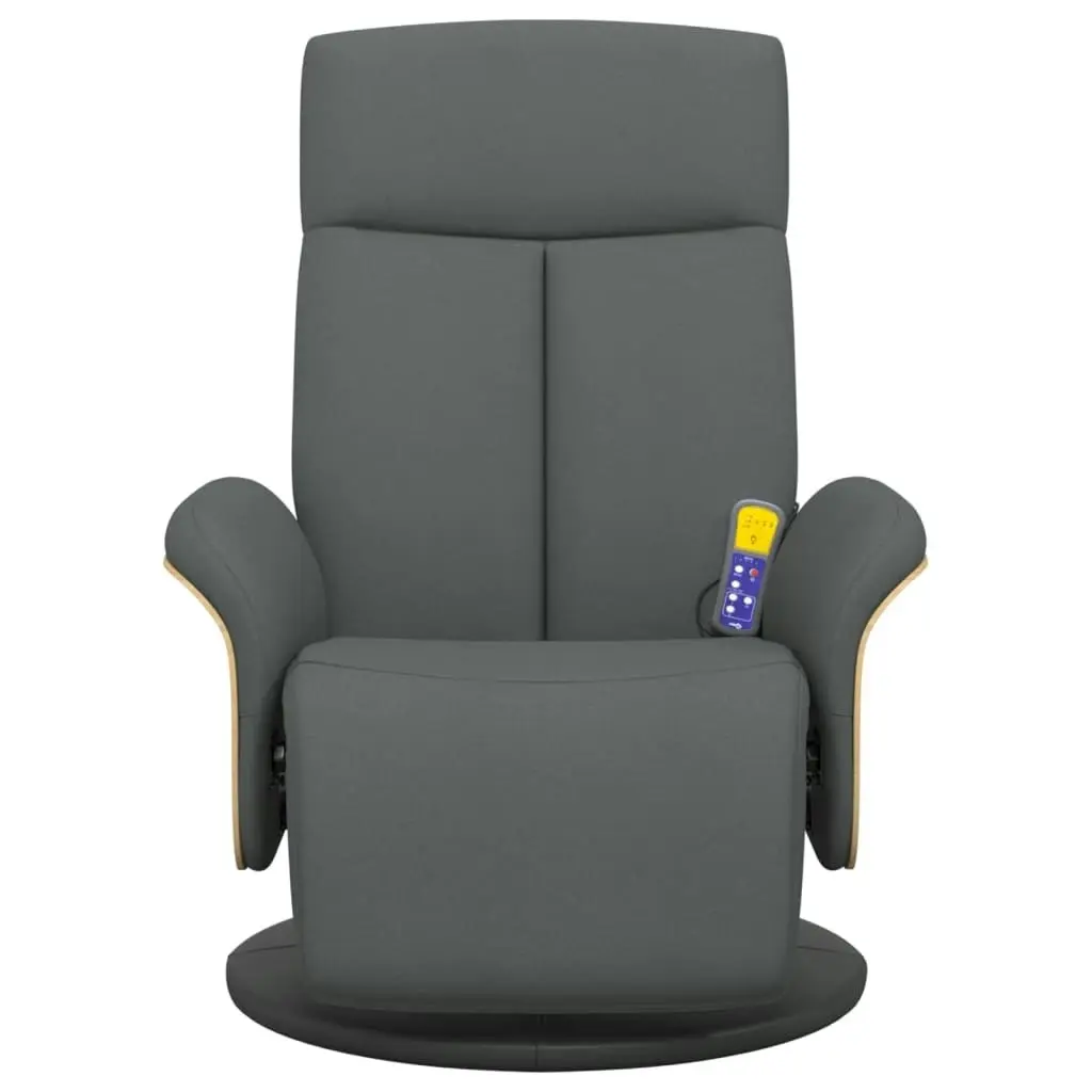 Massage Recliner Chair with Footrest Dark Grey Fabric 356534