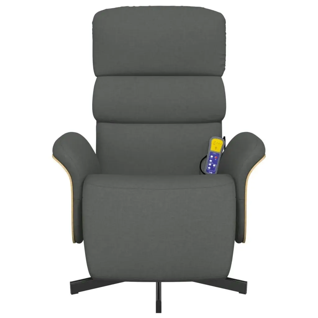 Massage Recliner Chair with Footrest Dark Grey Fabric 356614