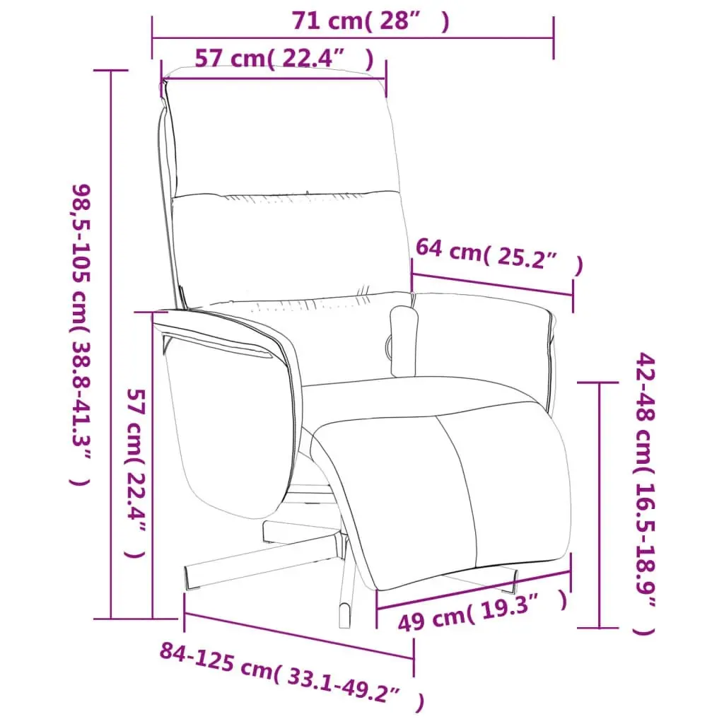 Massage Recliner Chair with Footrest Dark Grey Fabric 356574