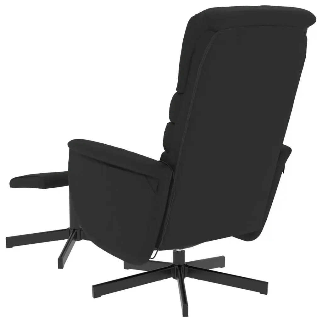 Massage Recliner Chair with Footstool Black Faux Leather 356715