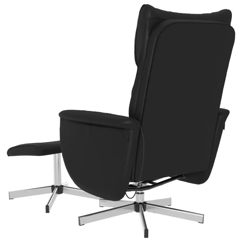 Massage Recliner Chair with Footstool Black Faux Leather 356600