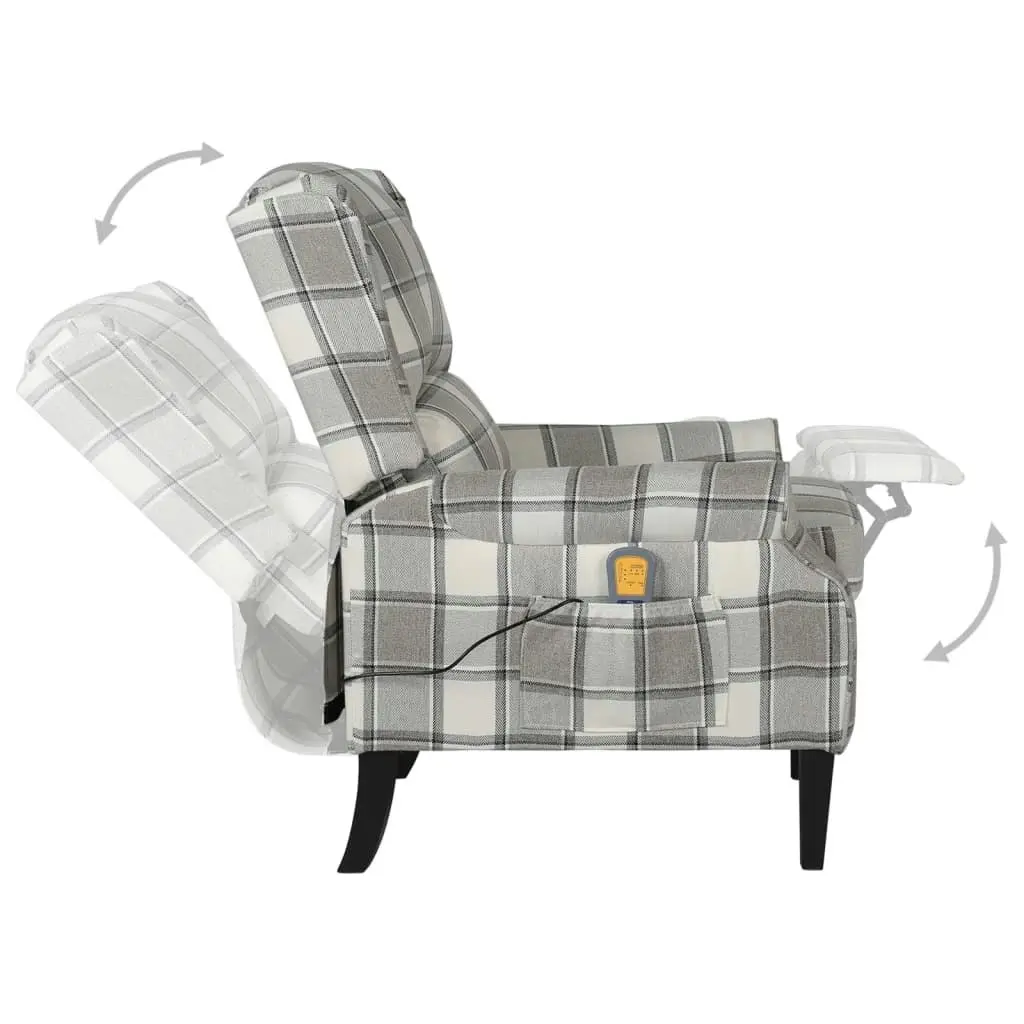 Massage Reclining Chair Grey Fabric 329314