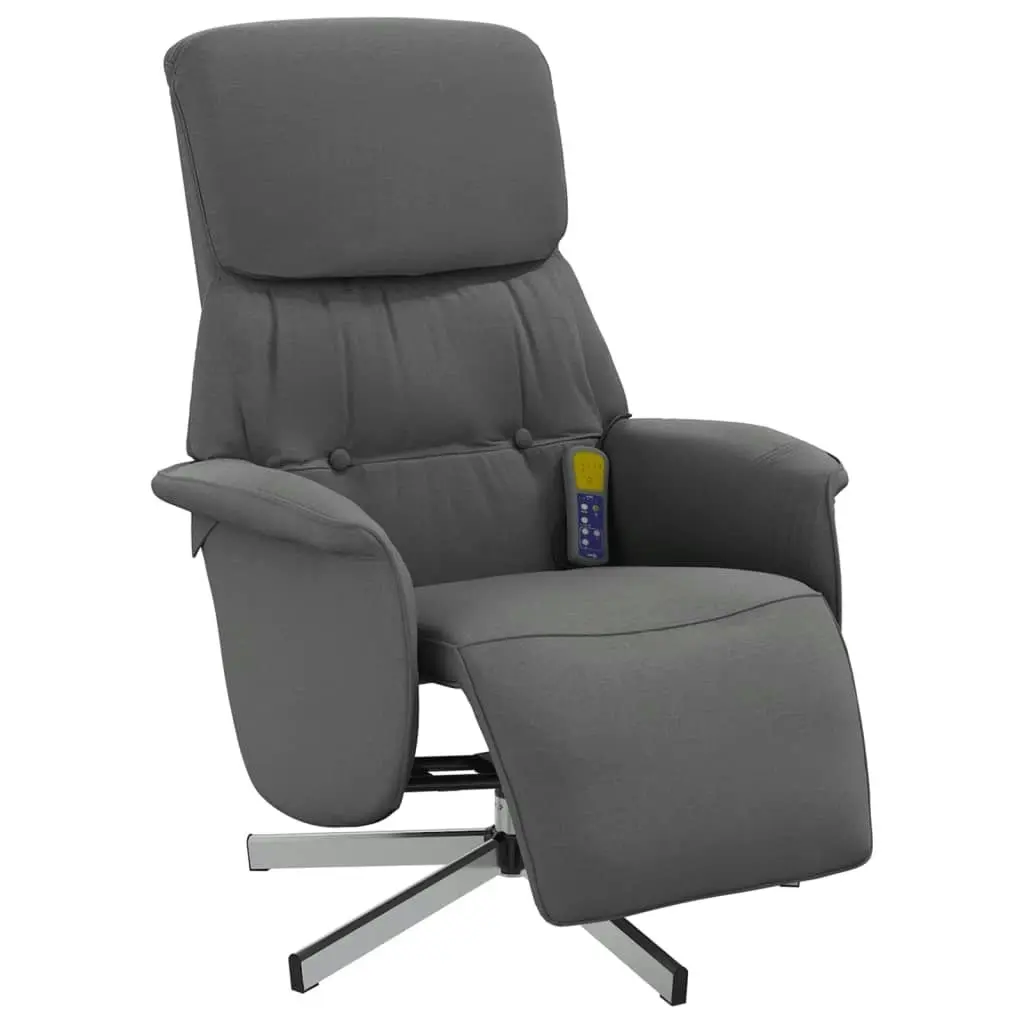 Massage Recliner Chair with Footrest Dark Grey Fabric 356670