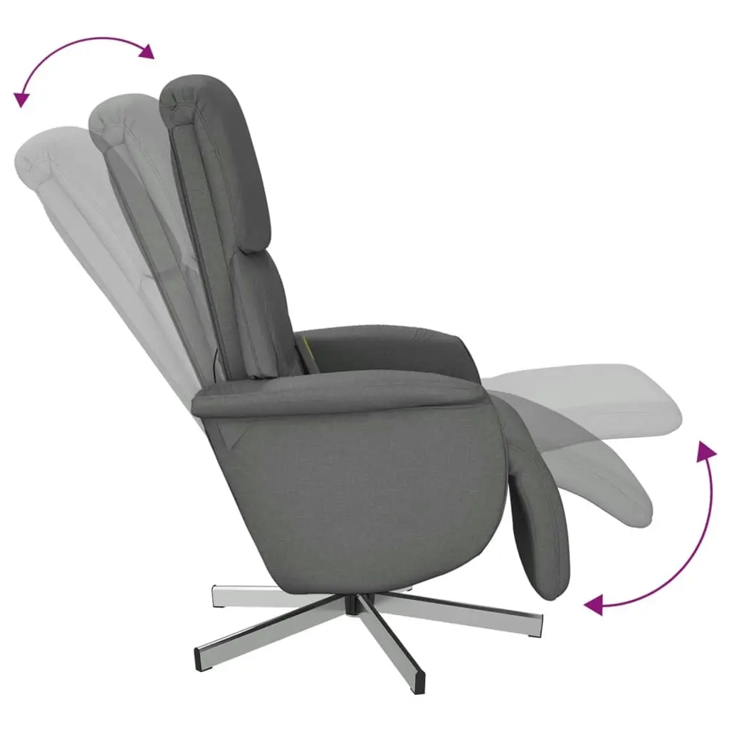 Massage Recliner Chair with Footrest Dark Grey Fabric 356670