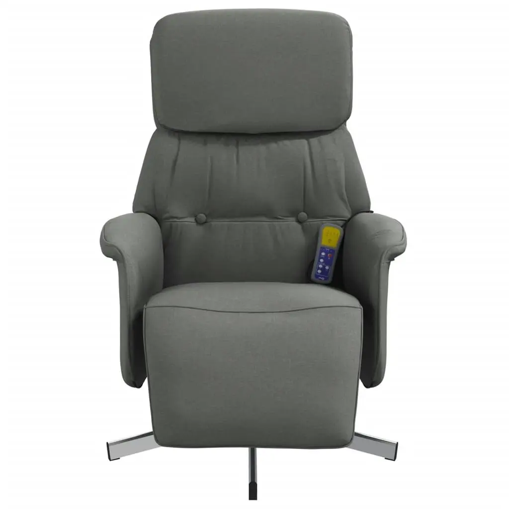 Massage Recliner Chair with Footrest Dark Grey Fabric 356670