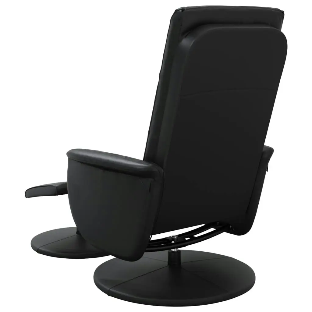 Massage Recliner Chair with Footstool Black Faux Leather 356520