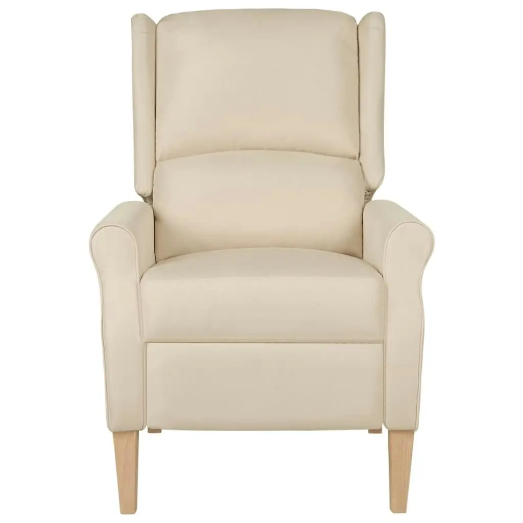 Massage Reclining Chair Cream Fabric 329277