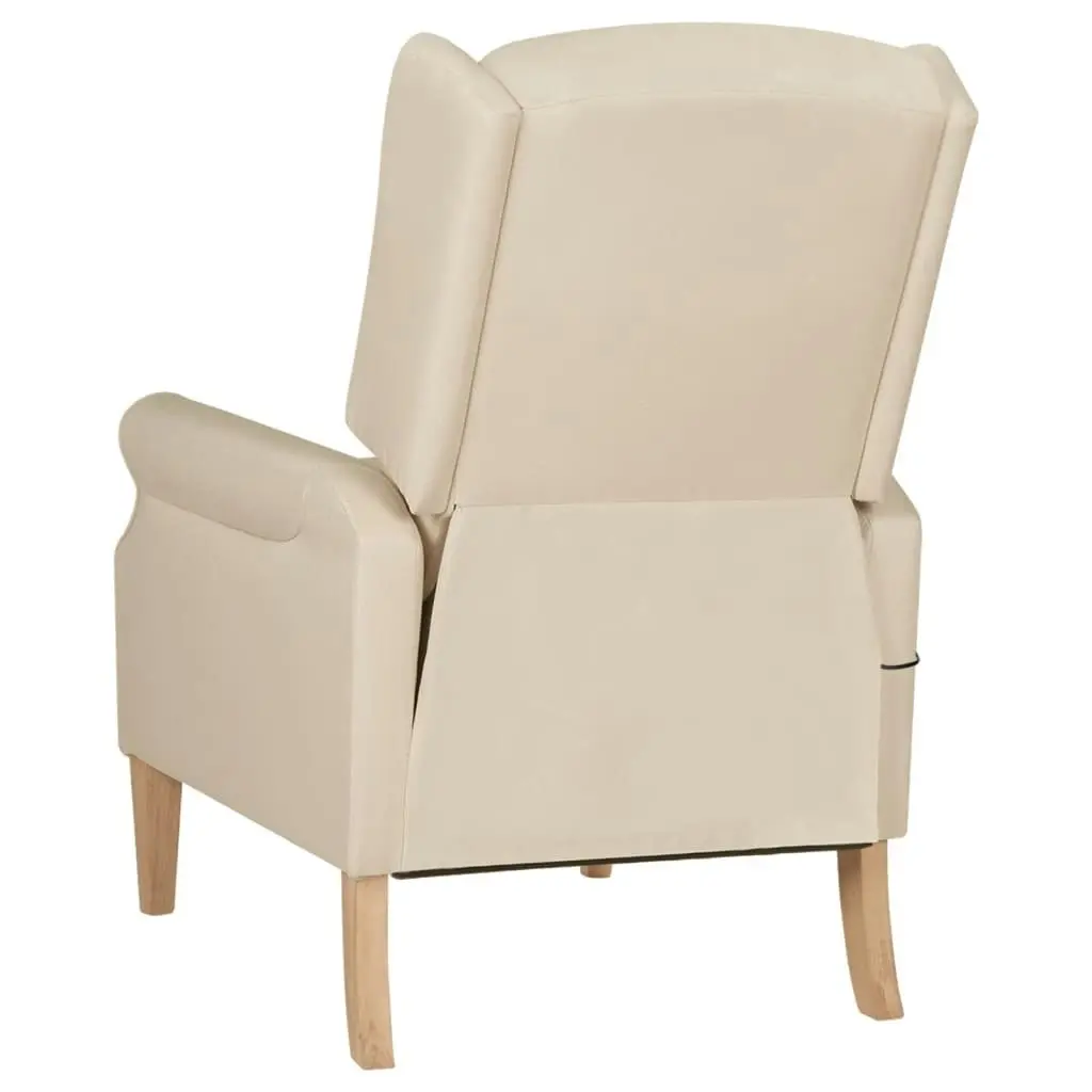 Massage Reclining Chair Cream Fabric 329277