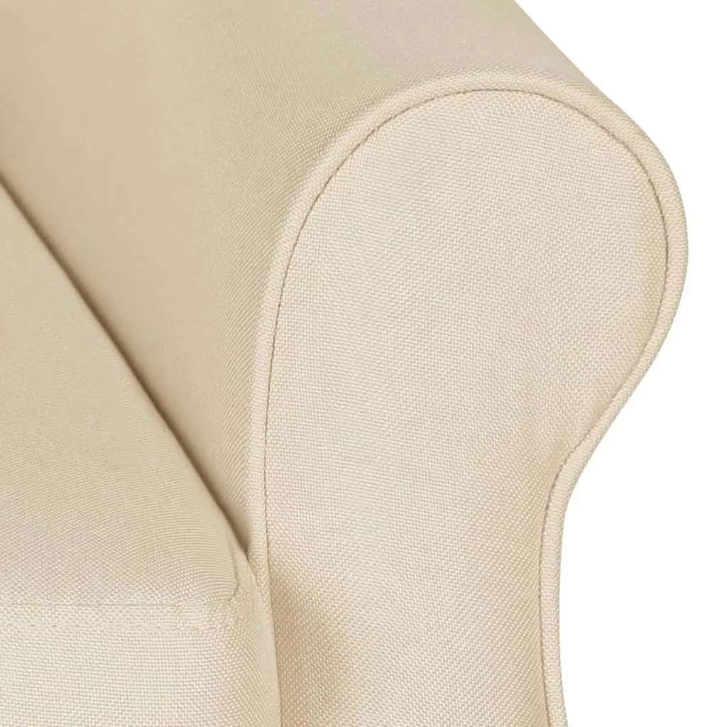 Massage Reclining Chair Cream Fabric 329277