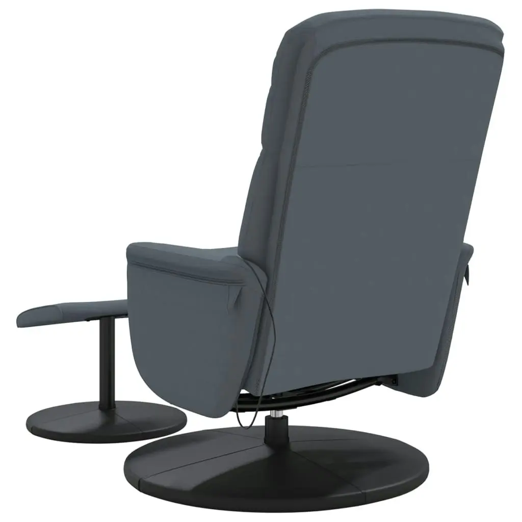 Massage Recliner Chair with Footstool Dark Grey Velvet 356701