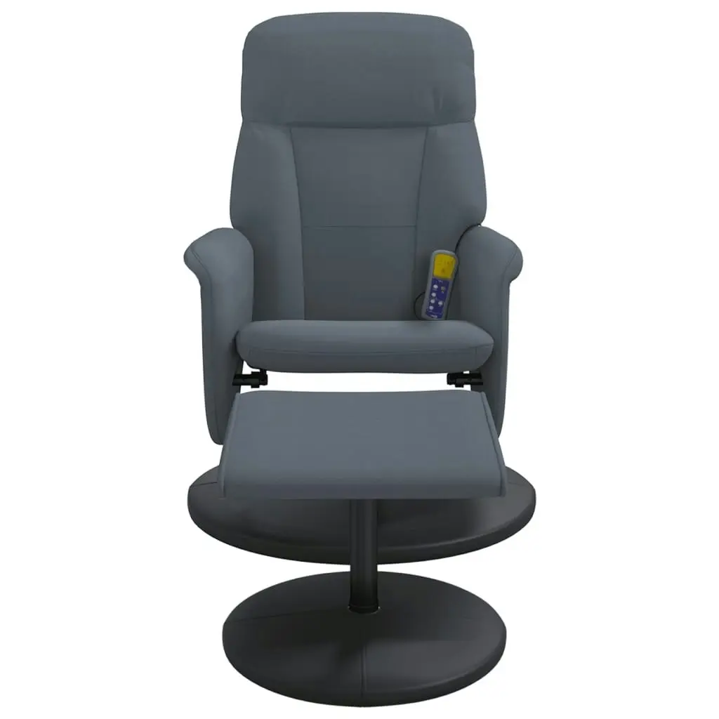 Massage Recliner Chair with Footstool Dark Grey Velvet 356701