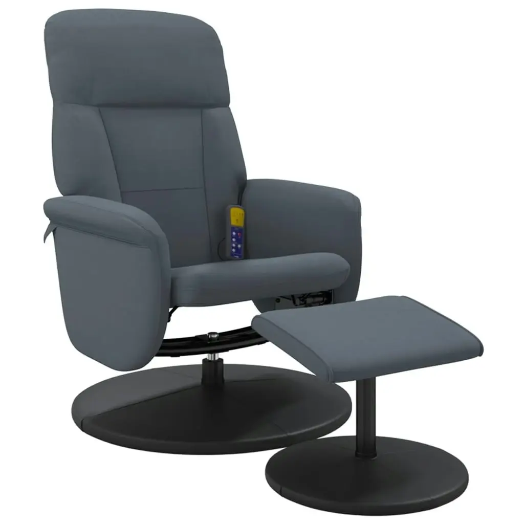 Massage Recliner Chair with Footstool Dark Grey Velvet 356701