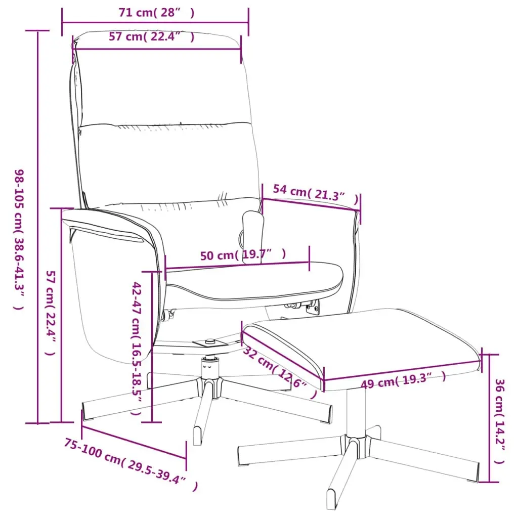 Massage Recliner Chair with Footstool Dark Grey Fabric 356583