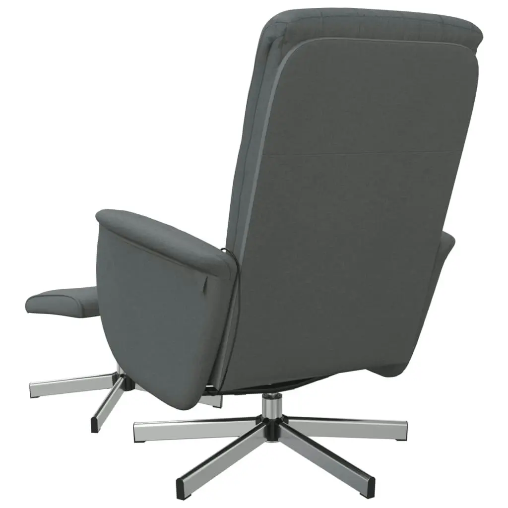 Massage Recliner Chair with Footstool Dark Grey Fabric 356583