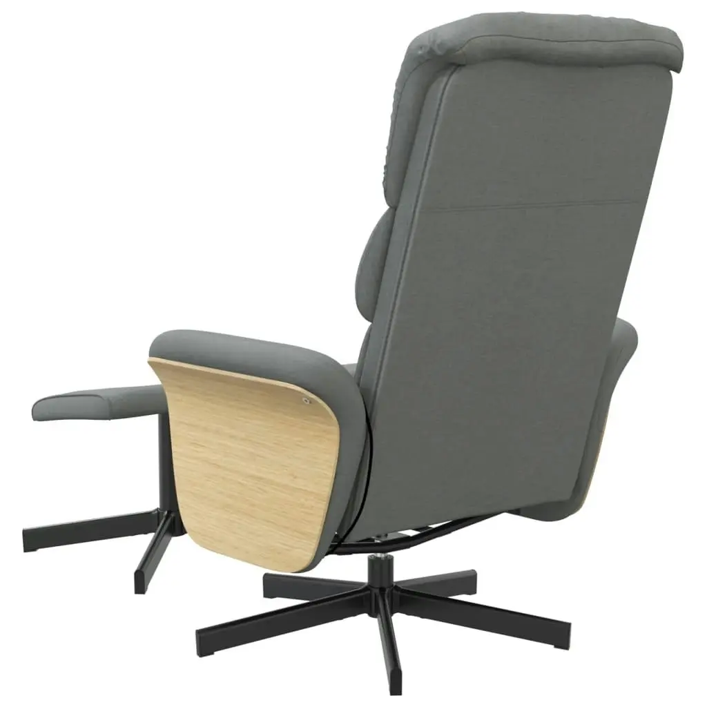 Massage Recliner Chair with Footstool Dark Grey Fabric 356623